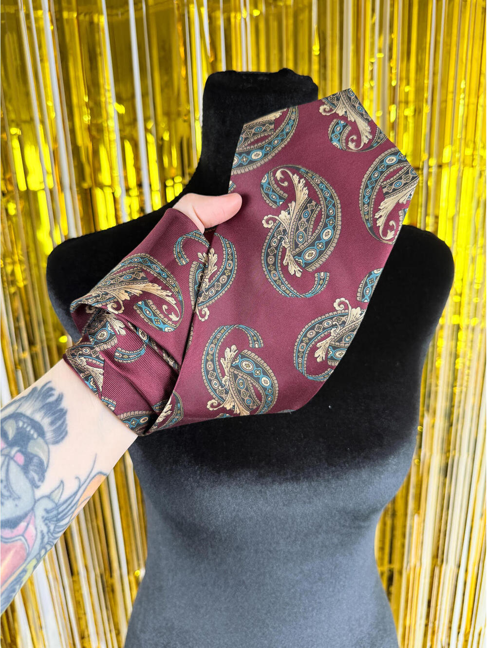 Braemore Vintage Paisley Tie Burgundy Necktie‎ Retro Pattern Classic Mens Tie